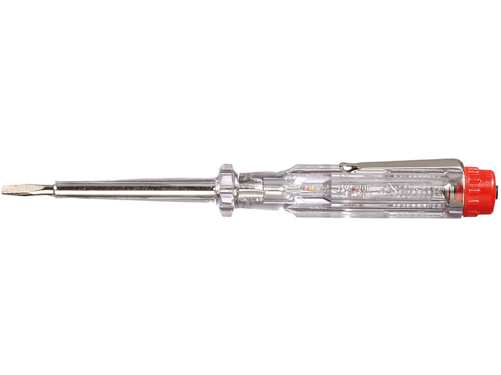 Spänningsprovare 220-250 volt Slitsad transparent, med push-on-klämma