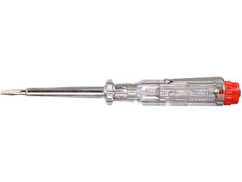 Spänningsprovare 220-250 volt Slitsad transparent, med push-on-klämma