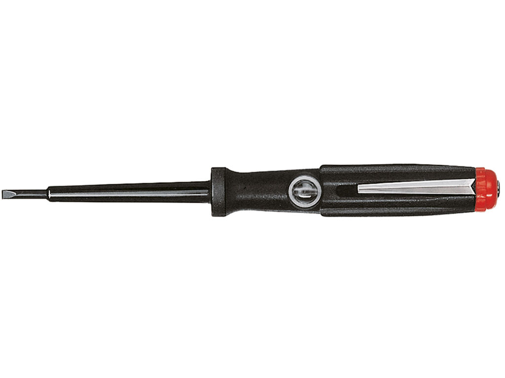 Spänningsprovare 150-250 volt Slitsad svart, med push-on-klämma