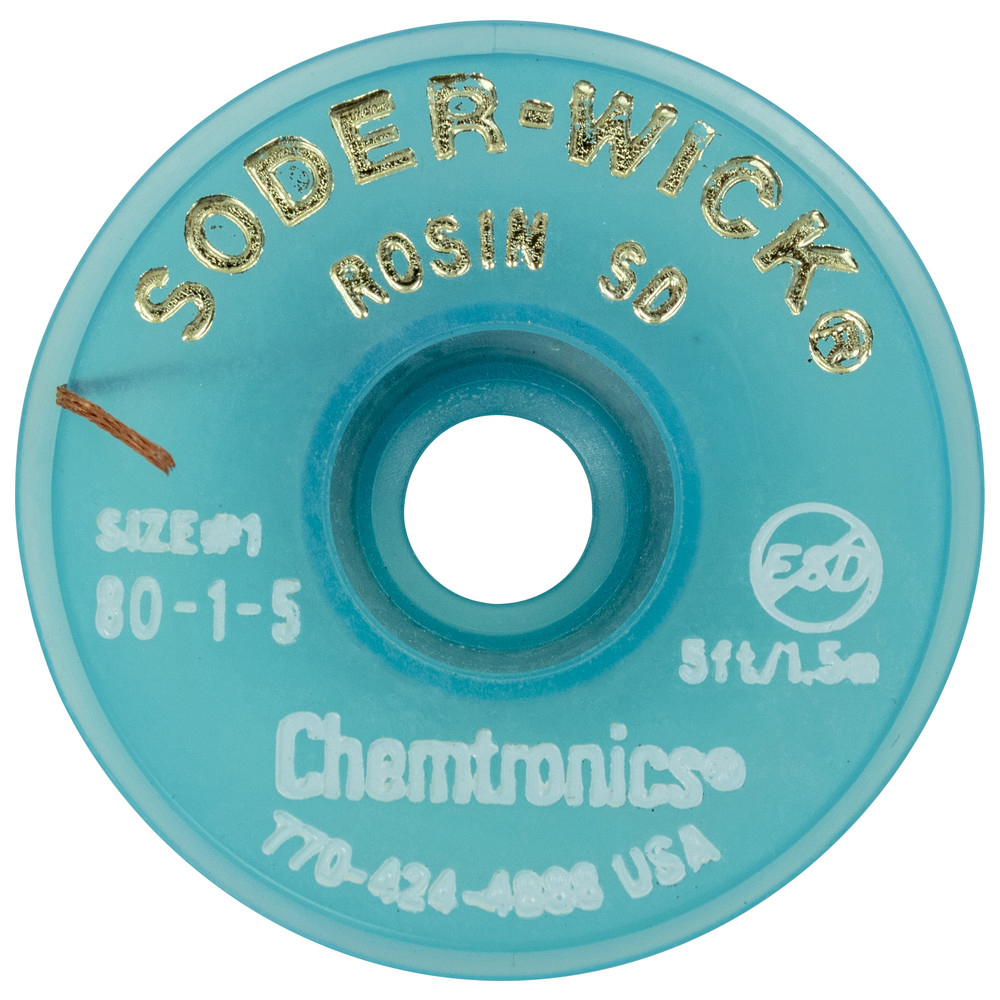 Soder-Wick Rosin Desoldering Braid, 0.8 mm, 1.5 m