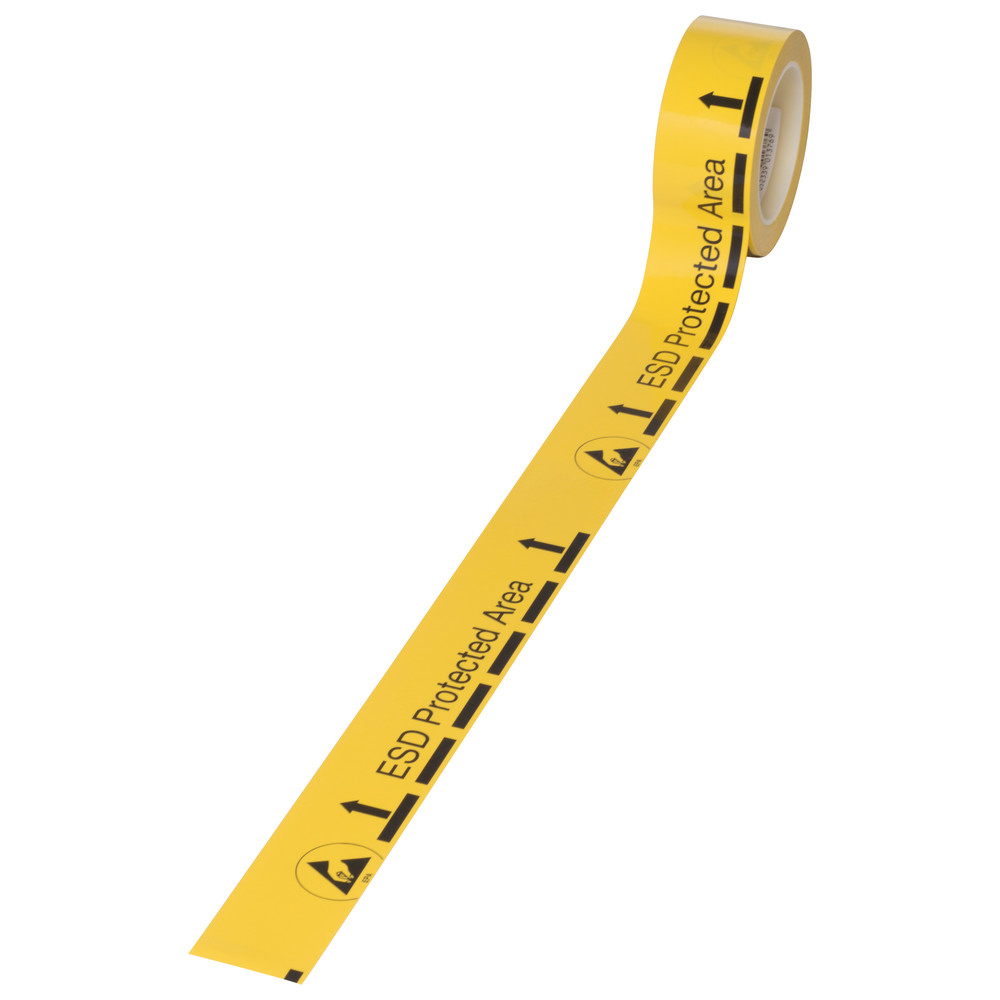 Golvmarkeringstejp, ESD, rullängd 33 m, 140 µm, ledande