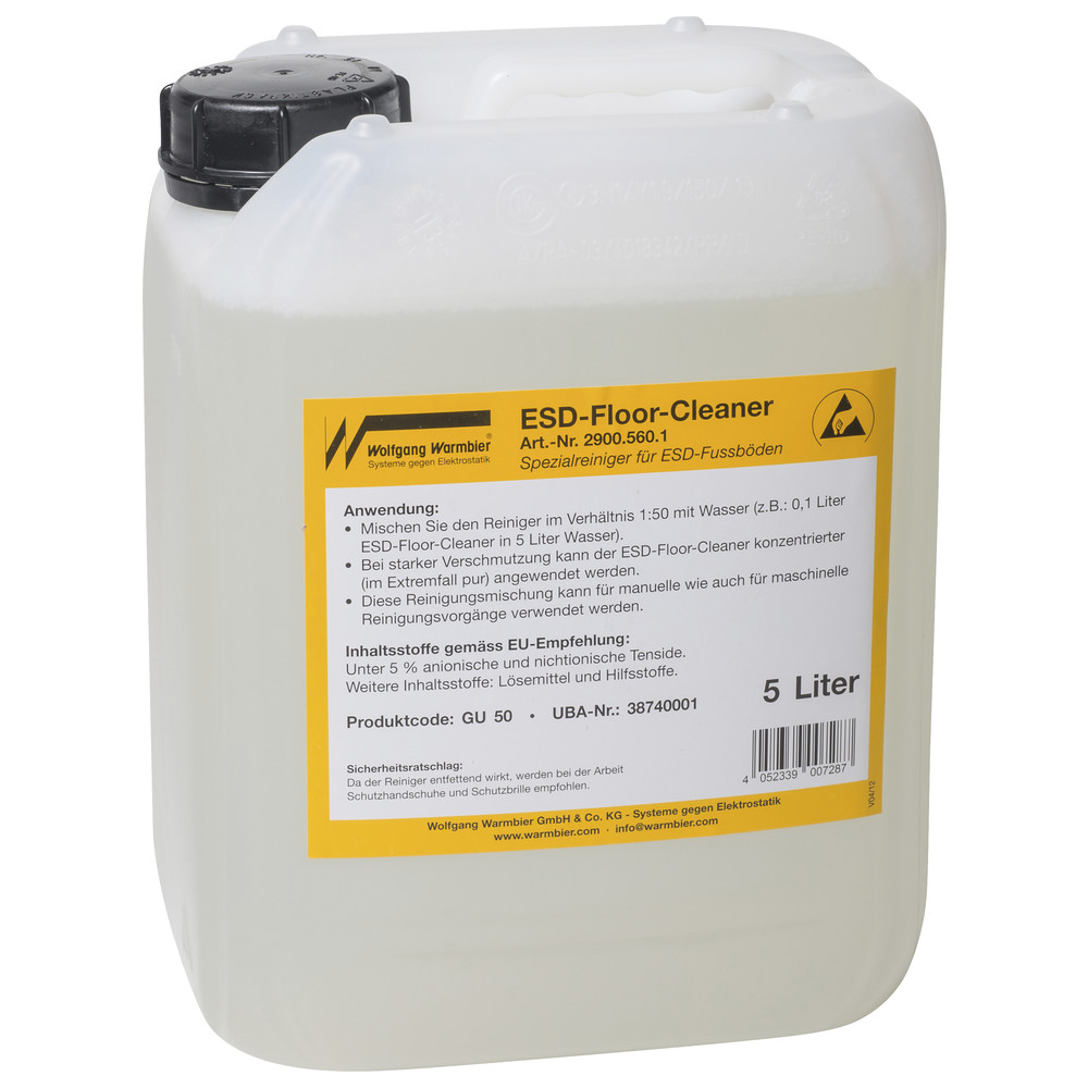 Floor cleaner, ESD, 5 l
