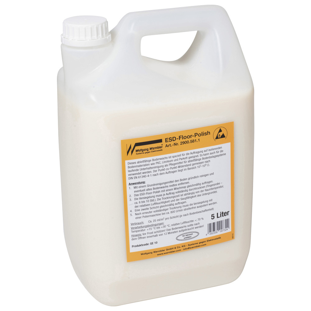 Floor wax, ESD, 5 l