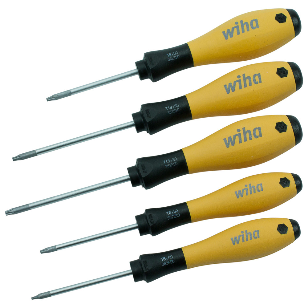 Torx Screwdriver Set SoftFinish, 5-piece, ESD