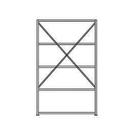 Shelf racking, basic shelving, 1,030 x 2,000 x 600 mm, number of shelves 5