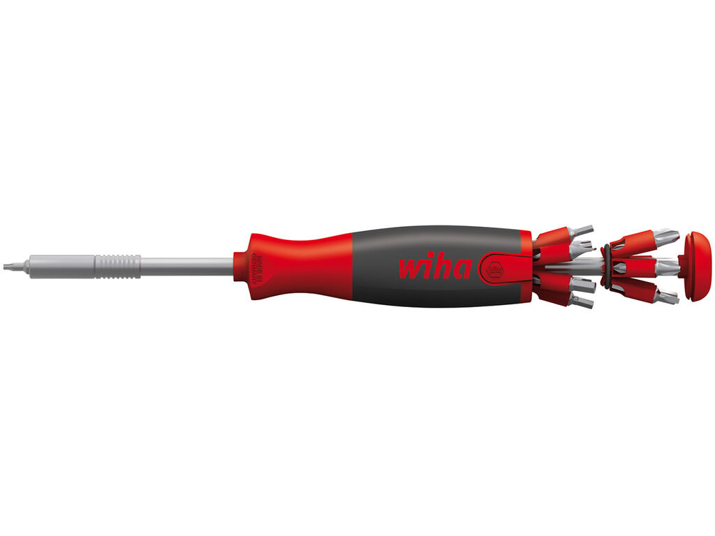 Screwdriver with bit magazine LiftUp 26one® Mixed with 13 double bits 1/4´ in bl
