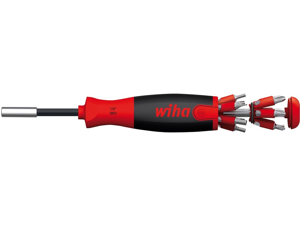Screwdriver with LiftUp 25 magnetic bit magazine assorted with 12 bits, 1/4´ in 