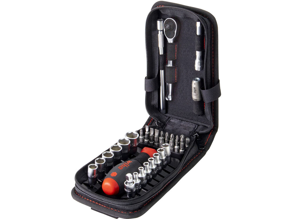 Nut driver and bit set 1/4´ 40 pcs. incl. multifunctional bag with belt clip