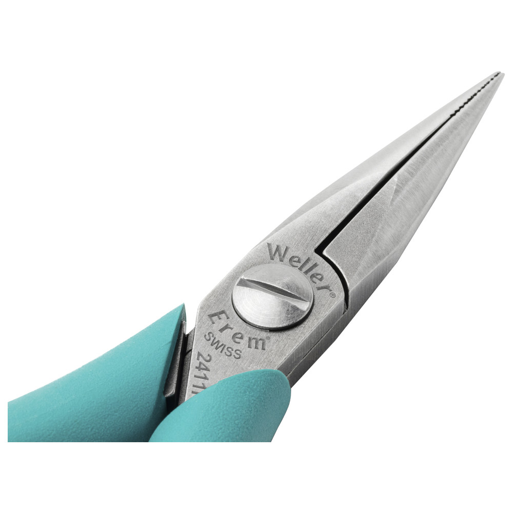 Needle nose pliers 2411PD, finely rounded, serrated jaws, ESD - 2