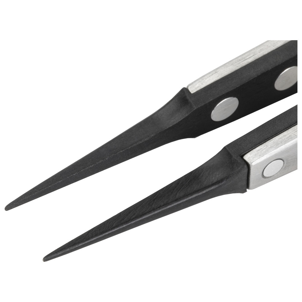 Precision tweezers 258SA, fine straight, recessed tips - 2
