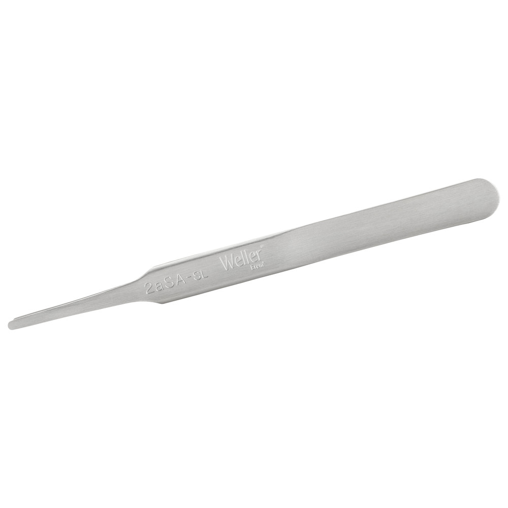 Precision tweezers 2ASASL, flat rounded tips