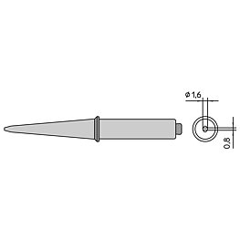 Soldering tip CT series, CT5 B7/1.6 x 0.8 mm, straight, 370 °C
