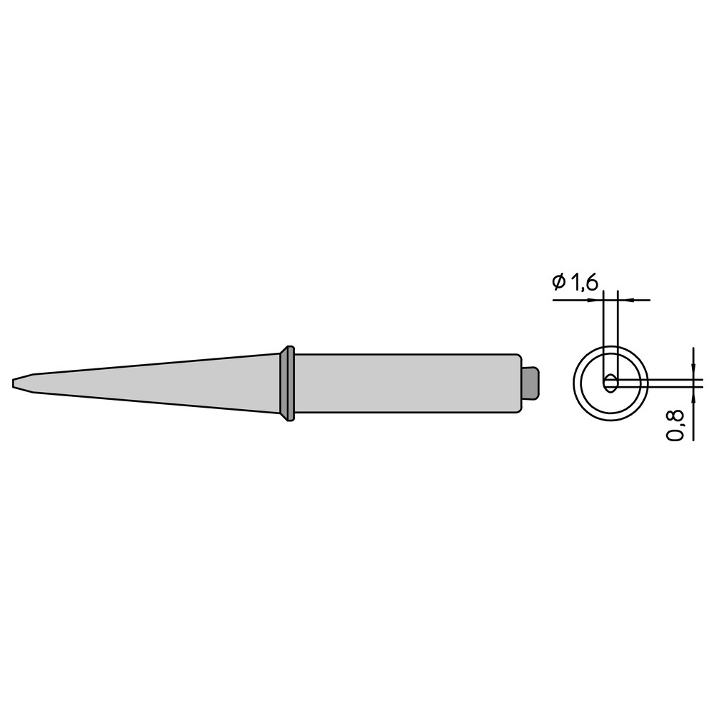 Lödspets CT-serien, CT5 B8/1,6 x 0,8 mm, rak, 425 °C