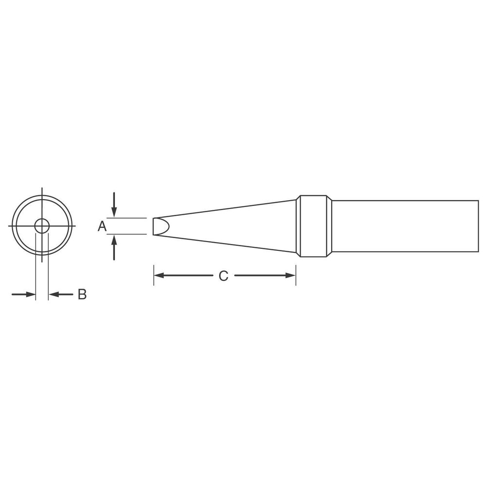 Lödspets serie ET, ET AA/4,6 x 0,8 mm, rak - 2