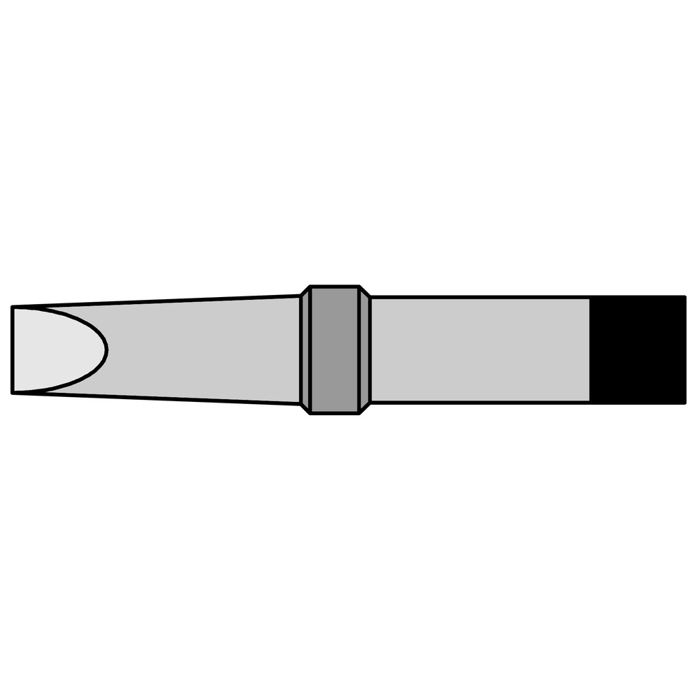 PT series soldering tip, chisel shape, PT A7/1.6 x 0.7 mm, 370 °C, straight