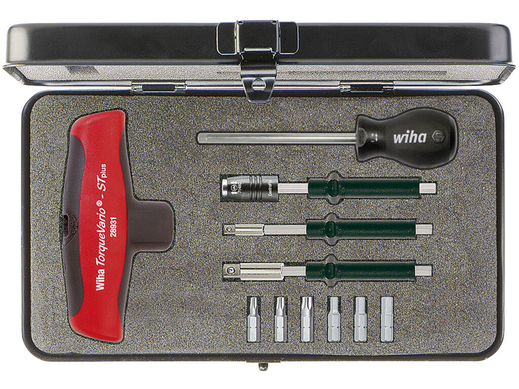 Torque screwdriver with T-handle set TorqueVario®-S T mixed, 12 pcs., variably a