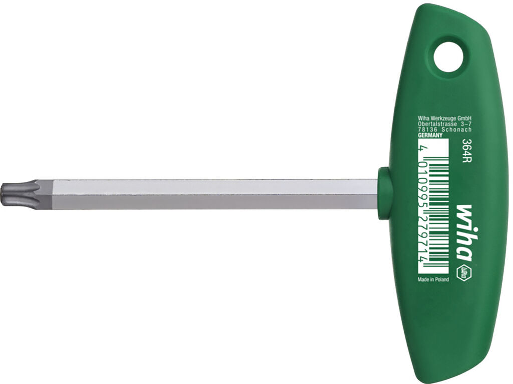 L-nyckel med T-handtag TORX® MagicSpring® matt förkromad T10