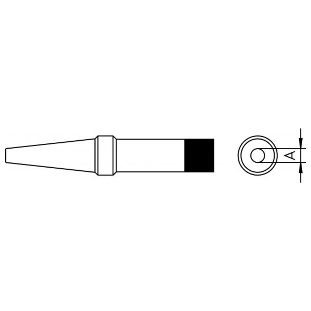 Lödspets PT-serien, rund form, PT O8/Ø 0,8 mm, 425 °C, rak, lång