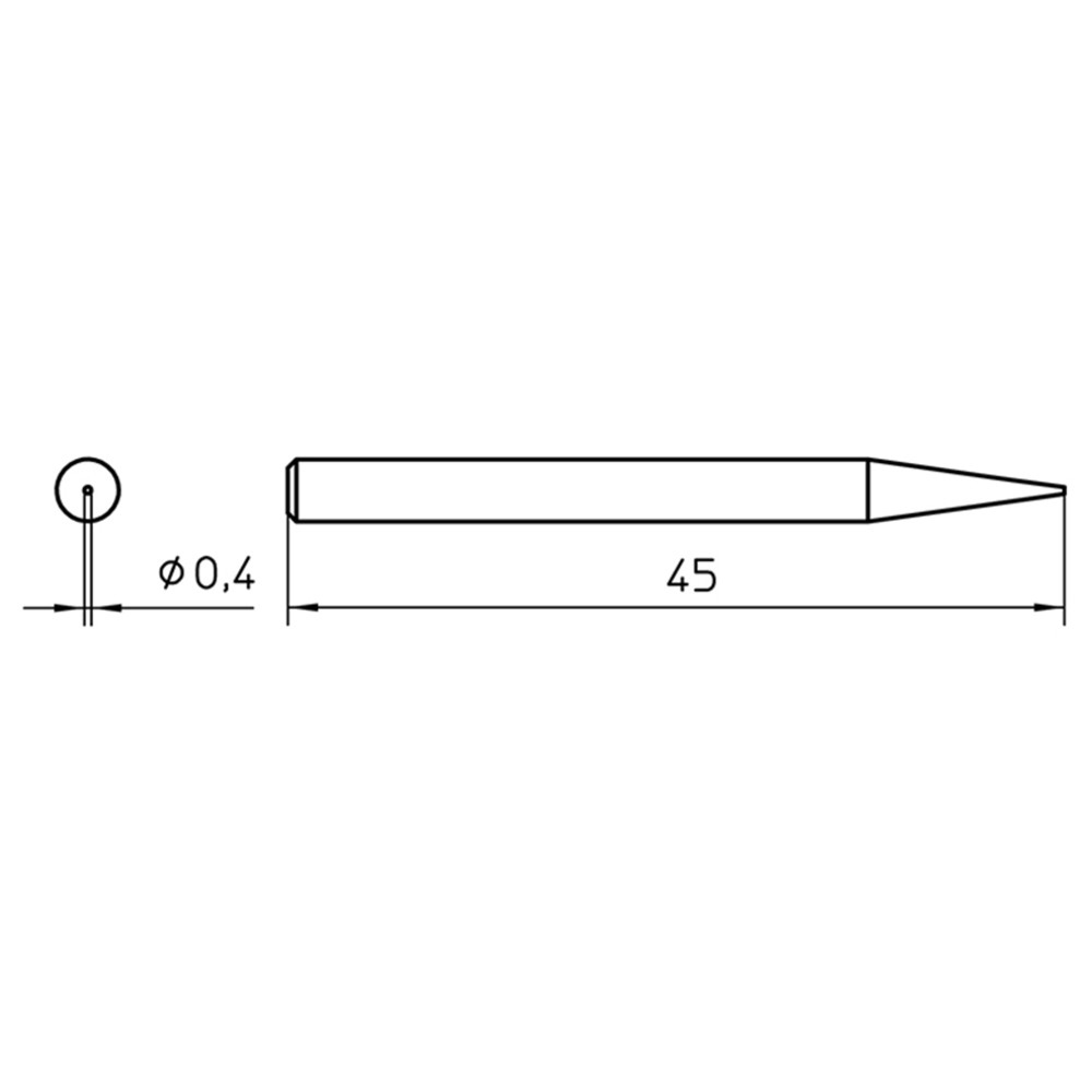 Lödspets serie SPI nålform, SPI15 210/Ø 0,4 mm, rak - 2