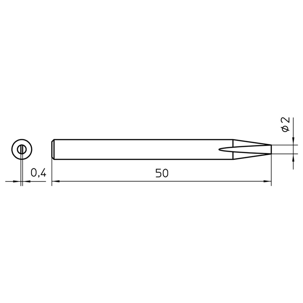 Lödspets serie SPI mejselform, SPI26 200/2,0 x 0,4 mm, rak