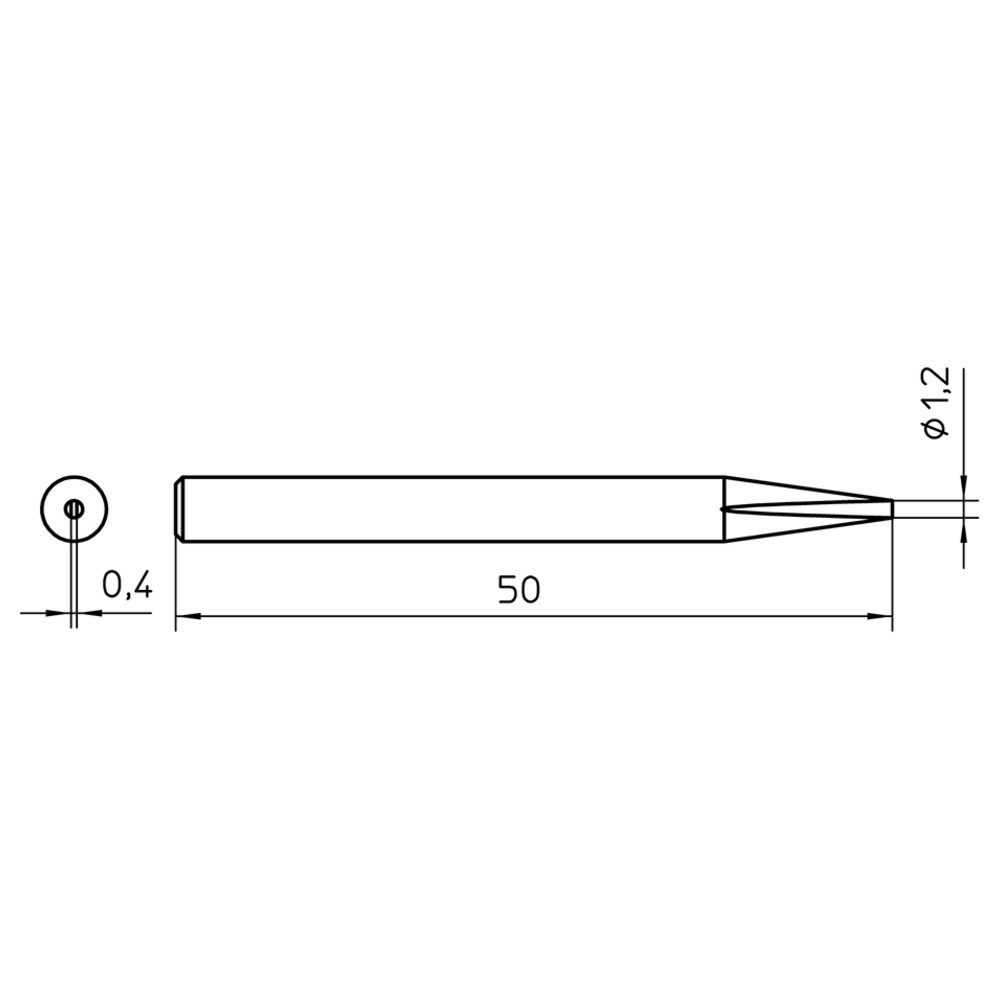 Lödspets serie SPI mejselform, SPI26 206/1,2 x 0,4 mm, rak