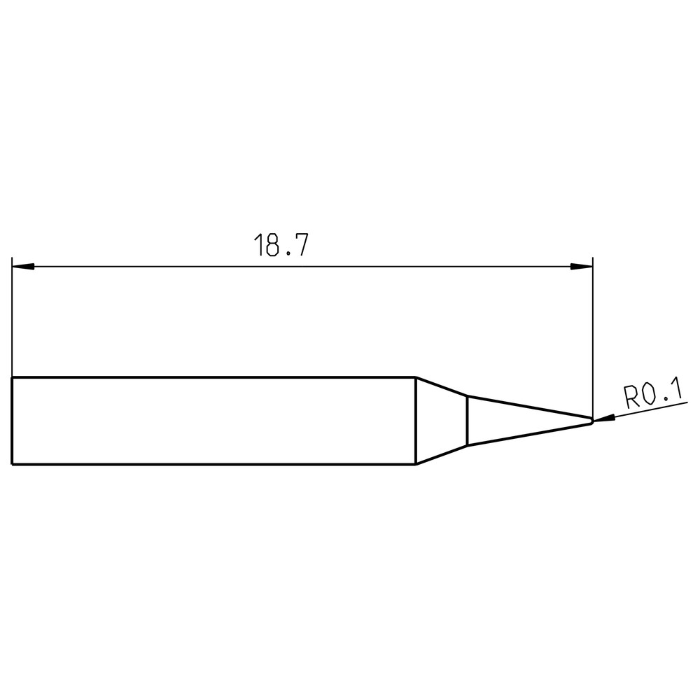 Soldering tip RTM series, round shape, RTM 002 C L/Ø 0.2 mm, conical/standard - 2