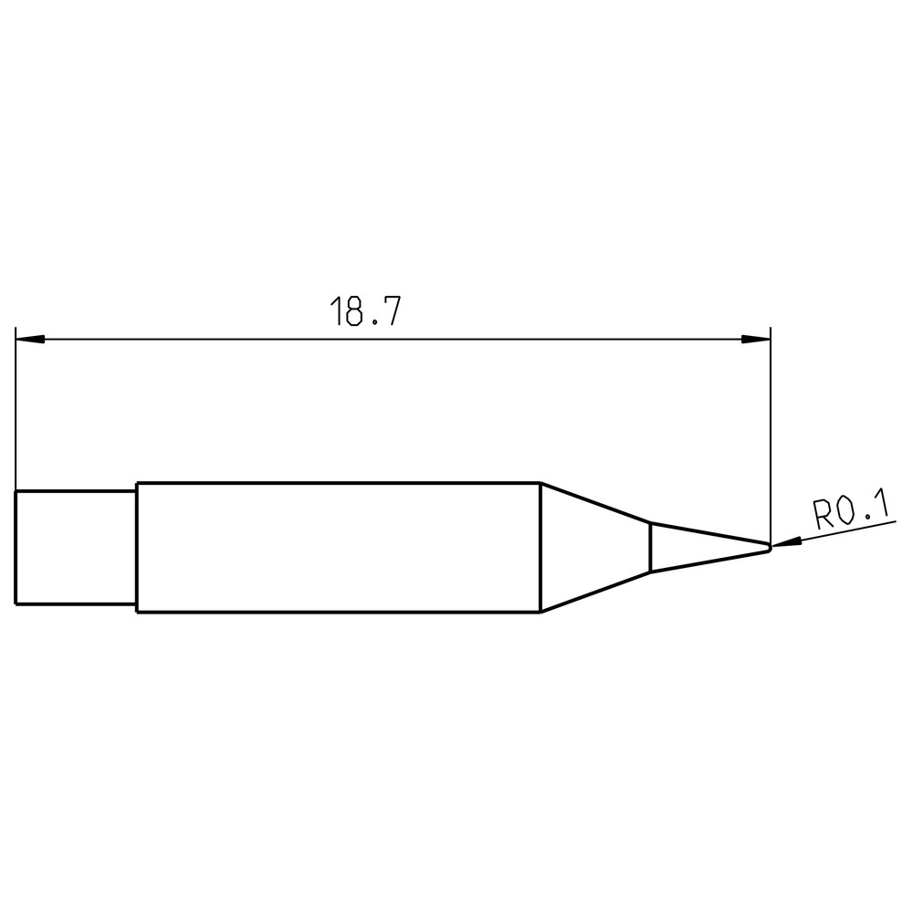 Soldering tip RTM series, round shape, RTM 004 B/Ø 0.4 mm, beveled - 2