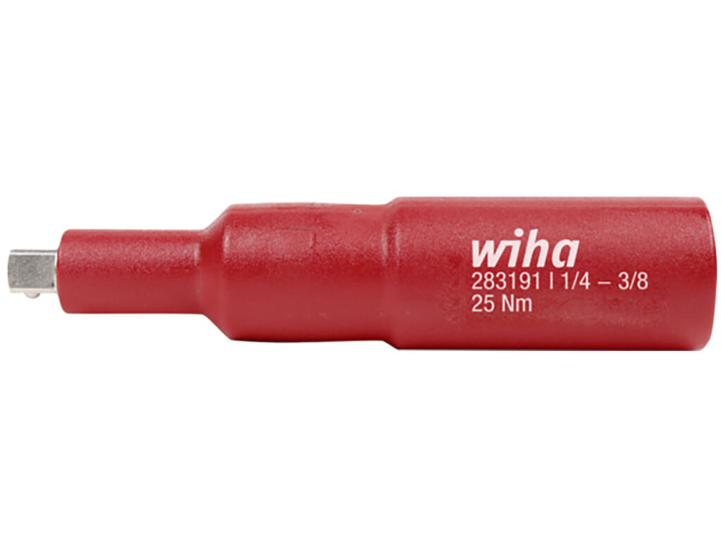 Insulated square adapter 3/8´ for 1/4´ nut driver