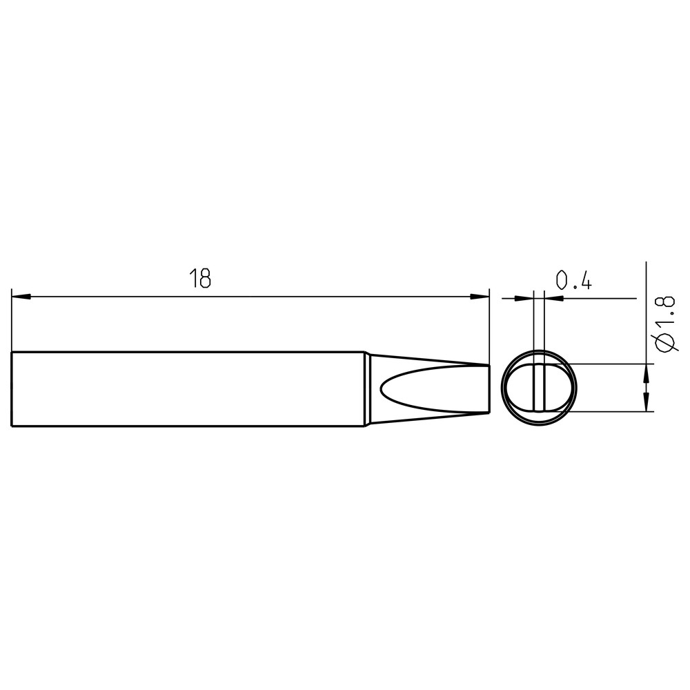 Soldering tip RTM series, round shape, RTM 018 S/Ø 1.8 x 0.4 mm, straight - 2