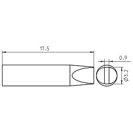 Lödspets RTM-serien, rund form, RTM 032 S/Ø 3,2 x 0,9 mm, rak