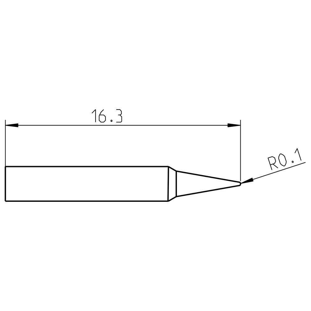 Soldering tip series RTP, round shape, RTP 002 C MS/Ø 0.2 mm, conical/MS