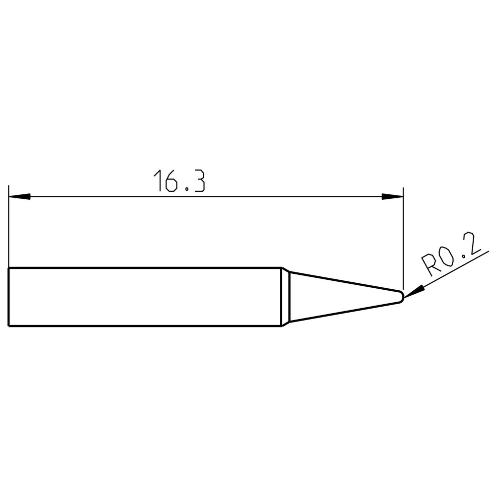 Soldering tip series RTP, round shape, RTP 004 C MS/Ø 0.4 mm, conical/MS - 2