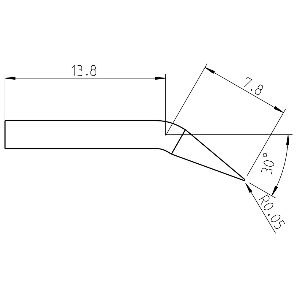 Soldering tip series RTP, round shape, RTP 001 C X MS/Ø 0.1 mm, conical/MS - 2
