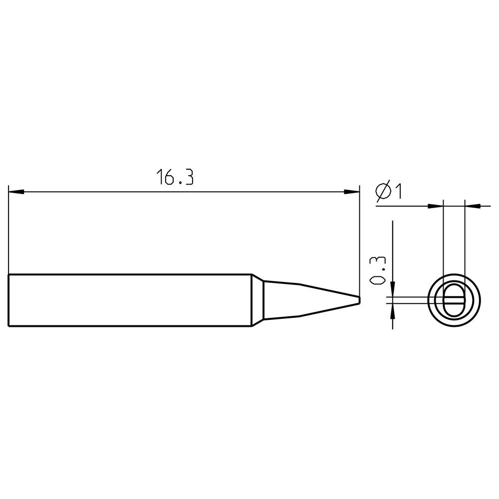 Lödspets serie RTP, mejselformad, RTP 010 S MS/1,0 x 0,3 mm, MS - 2
