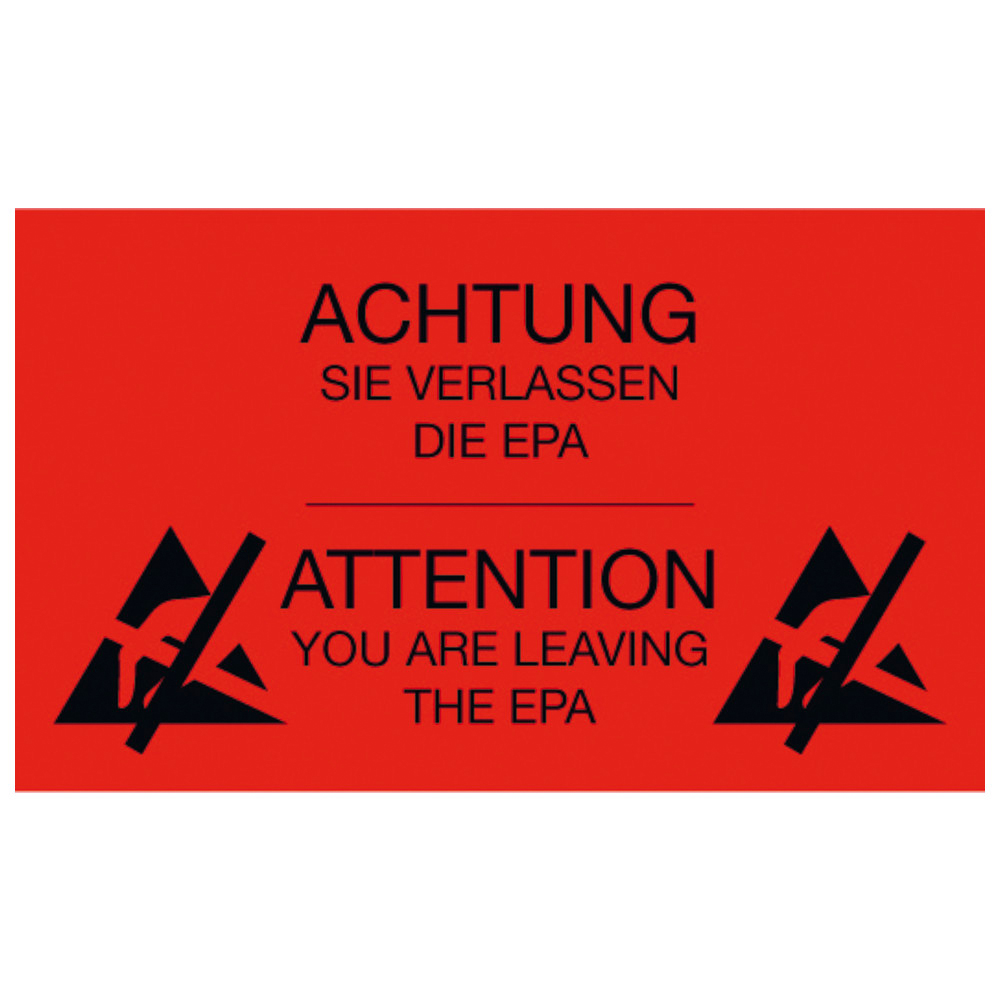 Warning sticker, ESD, 300 x 500 mm