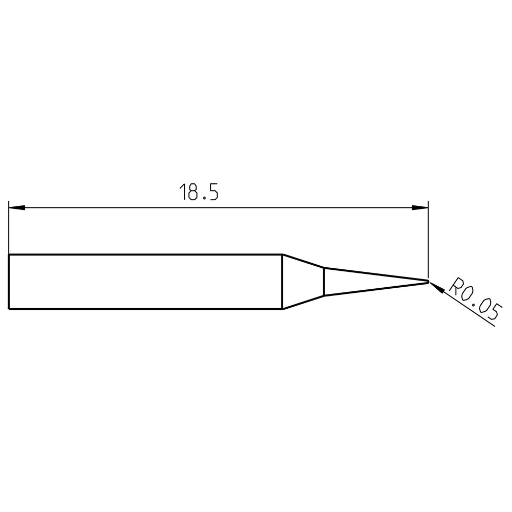 Soldering tip series RTP, round shape, RTP 001 C NW/Ø 0.1 mm, conical - 2