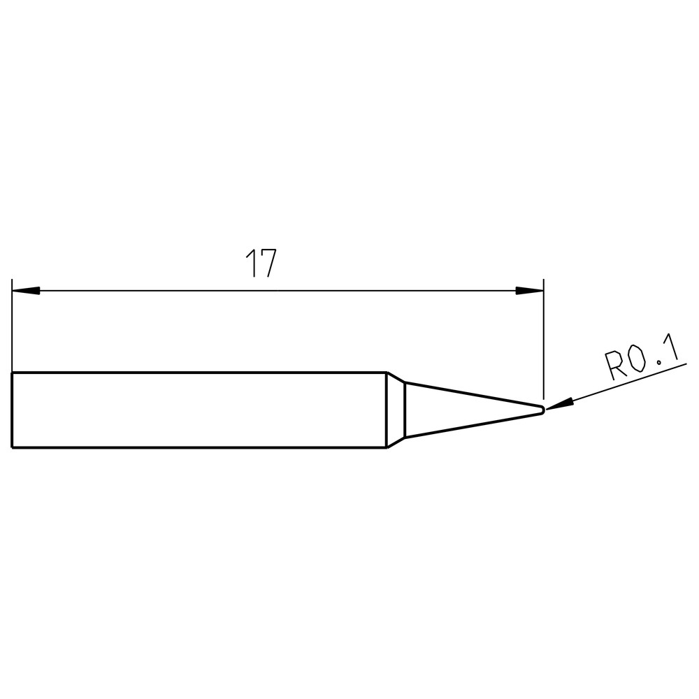 Soldering tip series RTP, round shape, RTP 002 C/Ø 0.2 mm, conical/standard