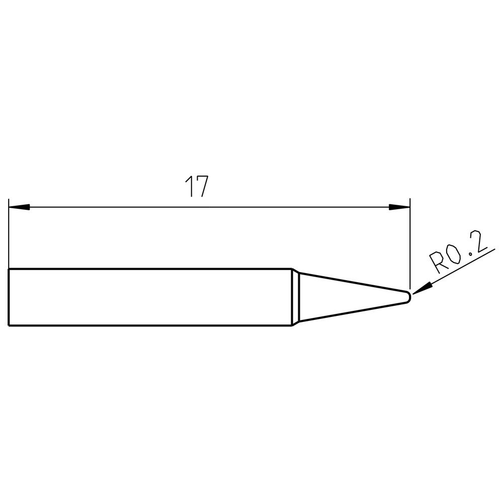 Soldering tip series RTP, round shape, RTP 004 C/Ø 0.4 mm, conical - 2