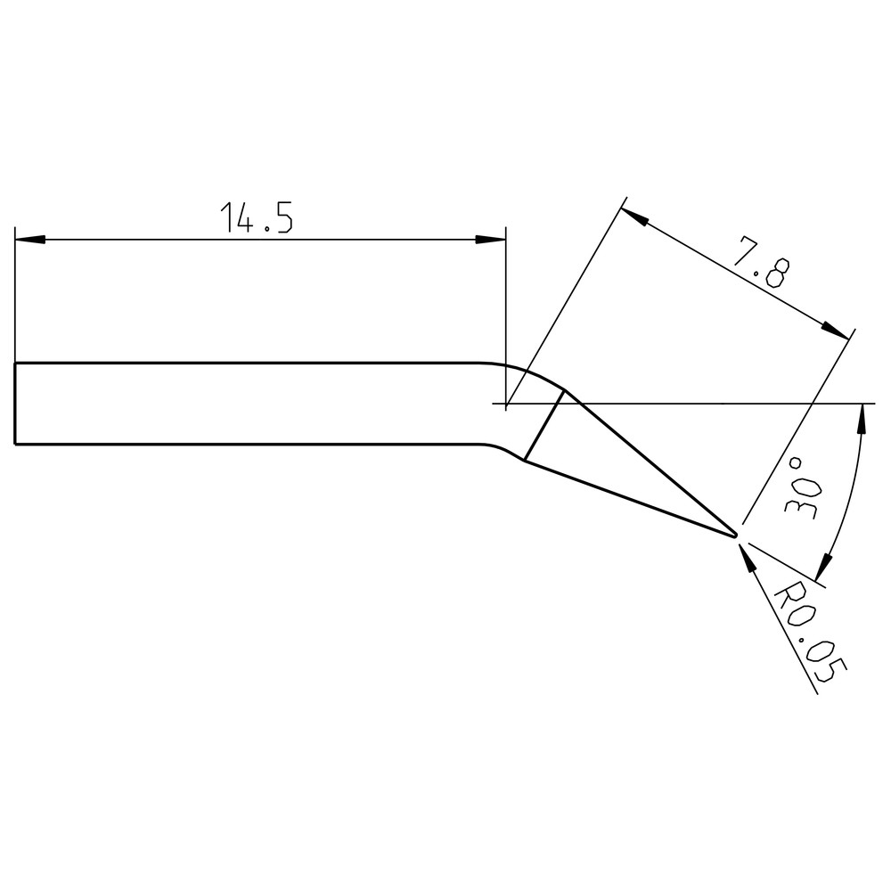 Lödspets serie RTP, rund form, RTP 001 C X/Ø 0,1 mm, konisk - 2