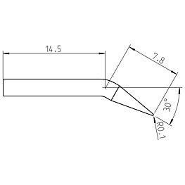 Soldering tip series RTP, round shape, RTP 002 C X/Ø 0.2 mm, conical