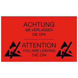 Warning sticker, ESD, 150 x 300 mm