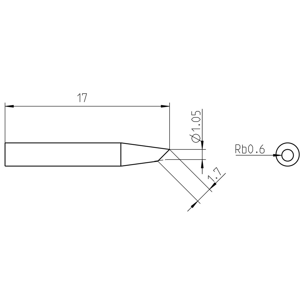 Soldering tip series RTP, round shape, RTP 012 B/Ø 1.2 mm, beveled - 2