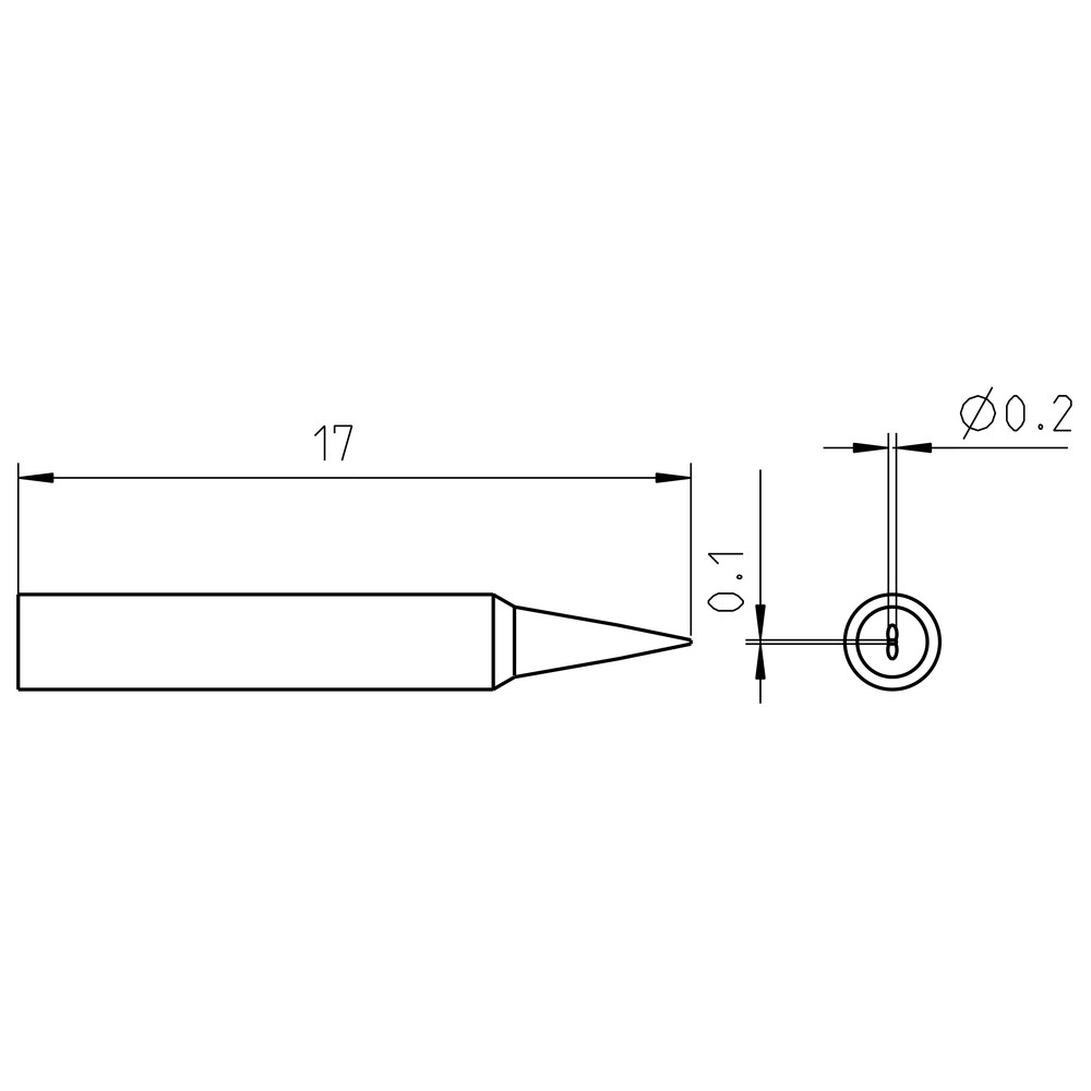 Lödspets serie RTP, mejselformad, RTP 002 NW/0,2 x 0,1 mm, standard