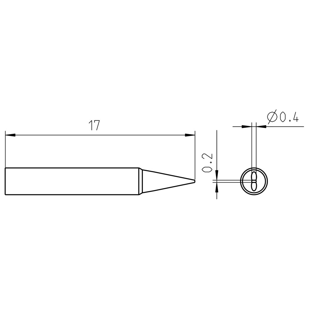 Soldering tip series RTP, chisel shape, RTP 004 S/0.4 x 0.2 mm, standard - 2