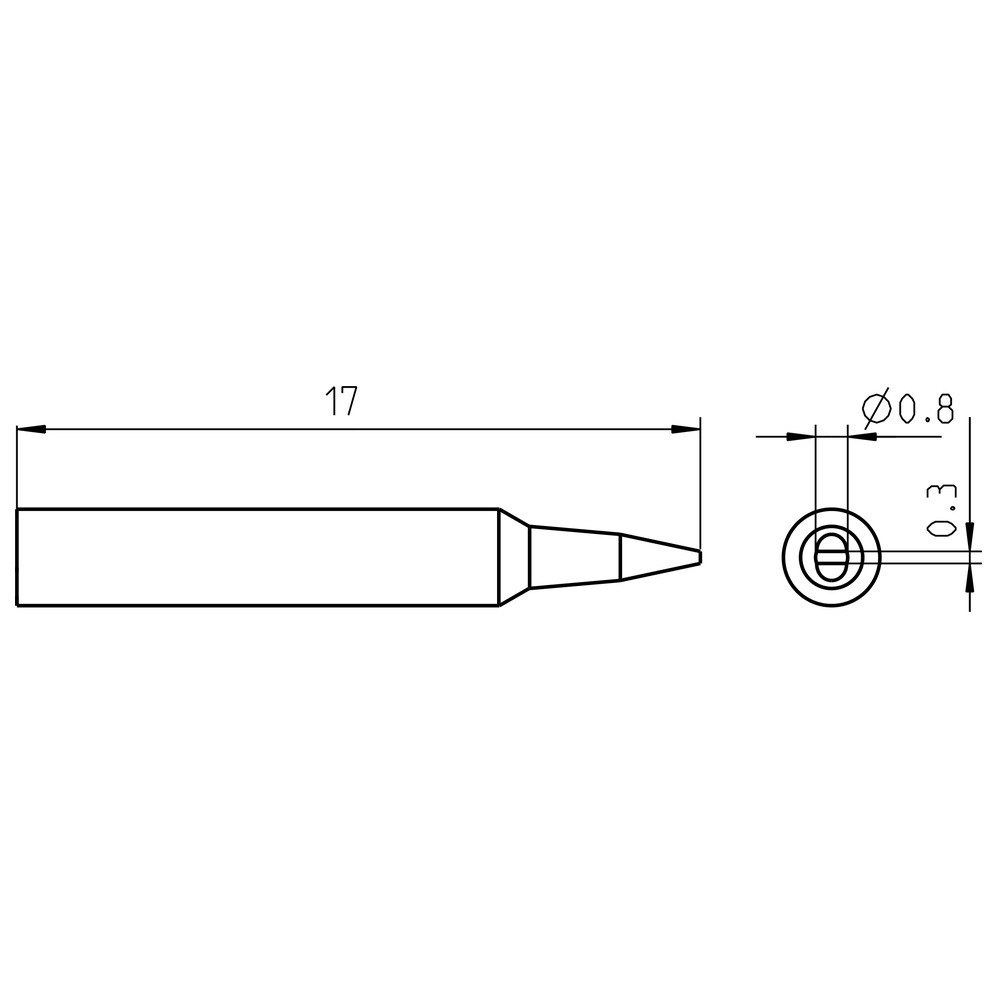 Lödspets serie RTP, mejselformad, RTP 008 S/0,8 x 0,3 mm, standard - 2
