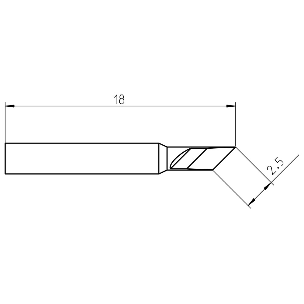 Lödspets serie RTP, specialform, RTP 025 K/2,5 mm, blad - 2