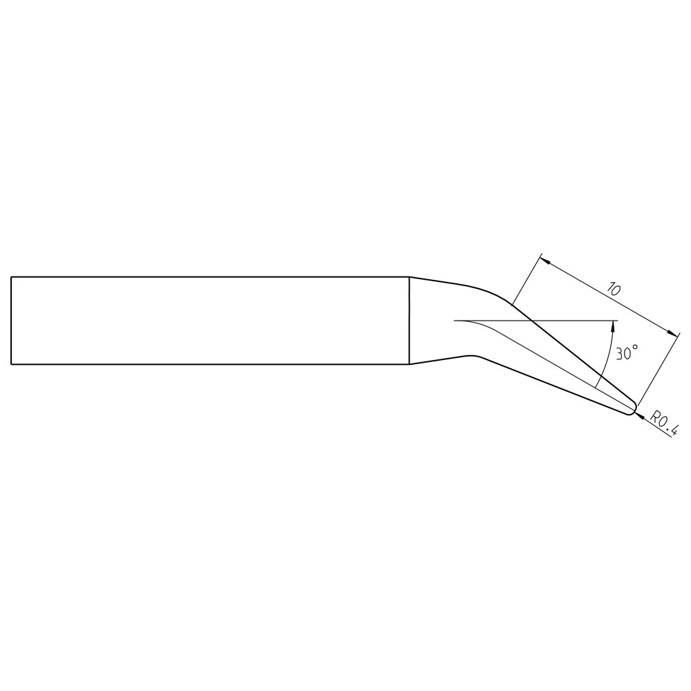 Soldering tip RTU series, round shape, RTU 008 C MS X/Ø 0.8 mm, conical/MS - 2