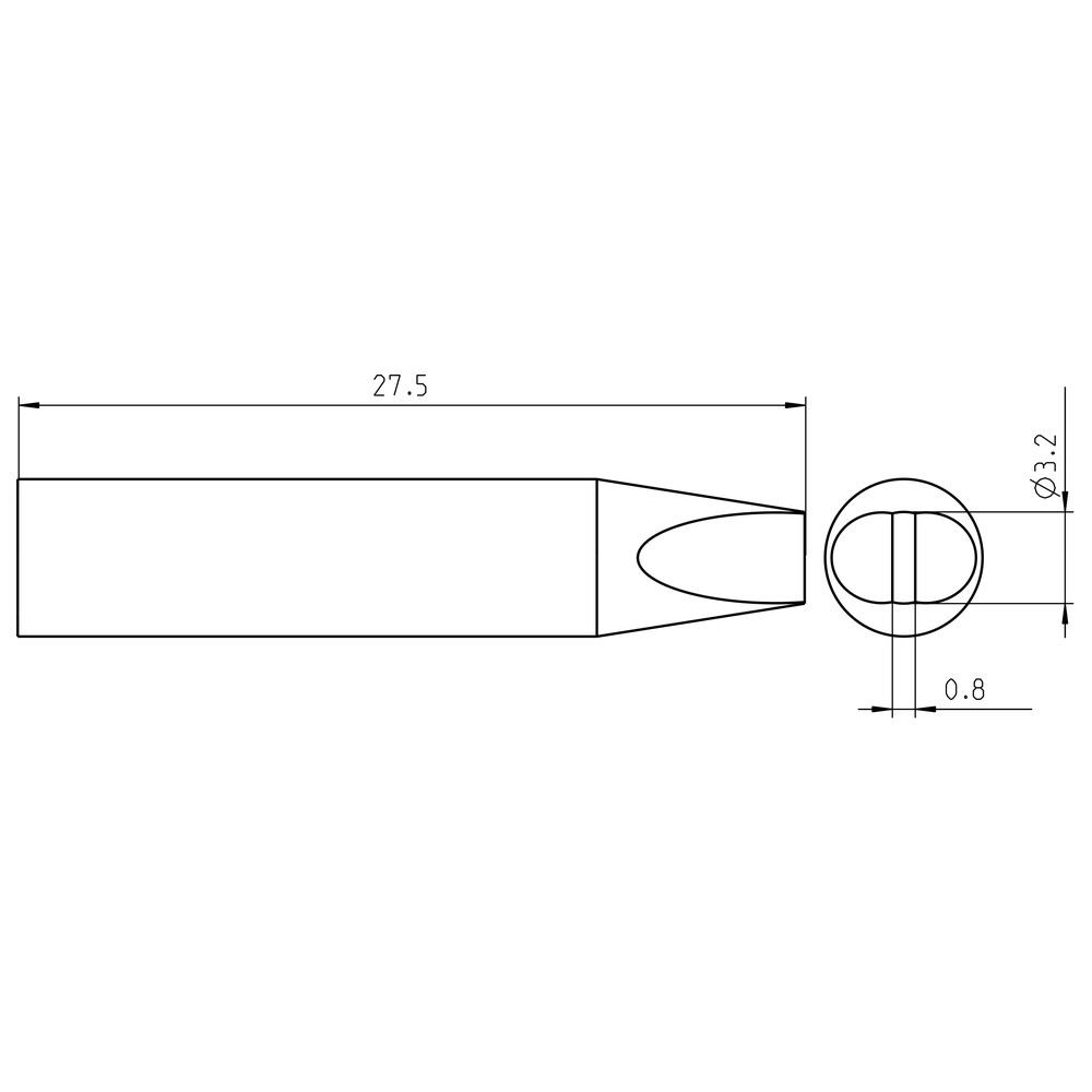Lödspets RTU-serien, mejselformad, RTU 032 S MS/3,2 x 0,8 mm, mejsel - 2