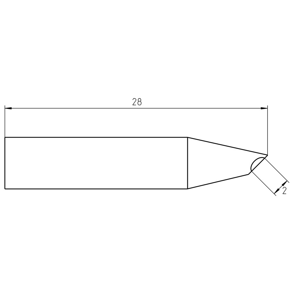 Soldering tip RTU series, special shape, RTU 020 G MS/2.0 mm, Gullwing - 2