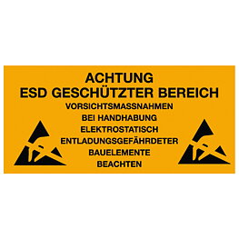ESD-dekal, ESD, tyska, 150 x 300 mm